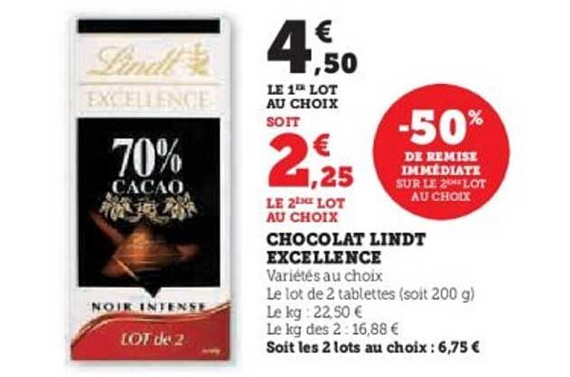 CHOCOLAT LINDT EXCELLENCE
