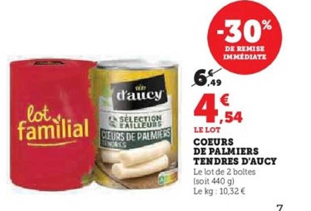 Coeurs de palmiers tendres d'Aucy - Lot familial