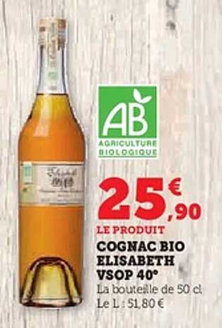 Cognac Bio Elisabeth VSOP 40°