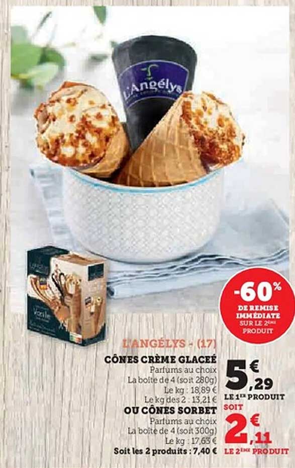 Cônes Crème Glacée L'Angélys