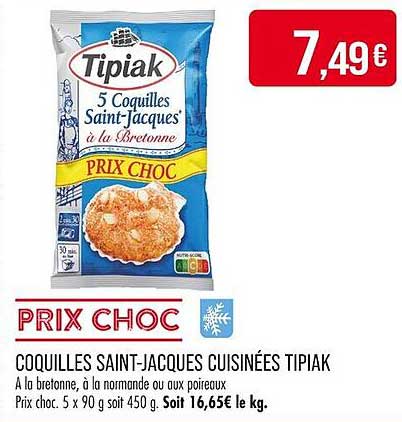 COQUILLES SAINT-JACQUES CUISINÉES TIPIAK