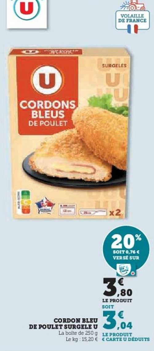 CORDON BLEU DE POULOT SURGELE U
