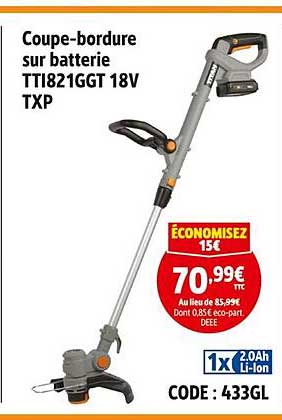 Coupe-bordure sur batterie TTI821 GGT 18V TXP