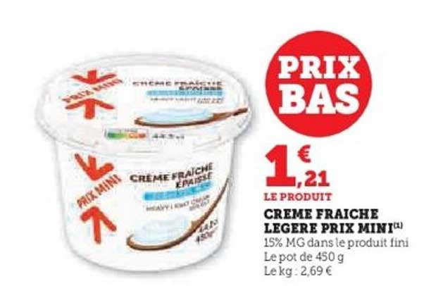 CRÈME FRAICHE LÉGÈRE PRIX MINI