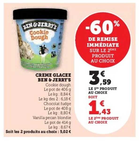 Crème Glacée Ben & Jerry's Cookie Dough