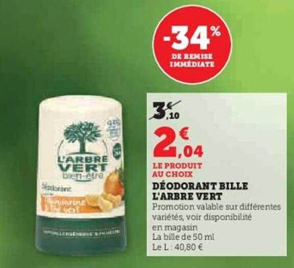 Déodorant bille L'Arbre Vert