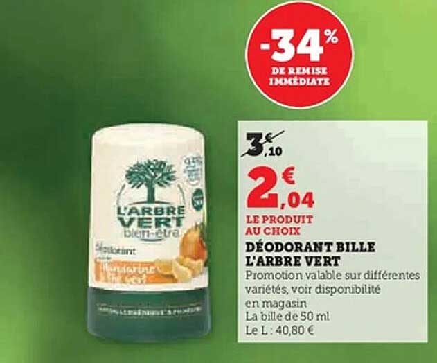 DÉODORANT BILLE L'ARBRE VERT