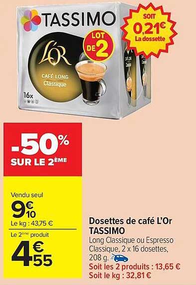 Dosettes de café L’Or TASSIMO