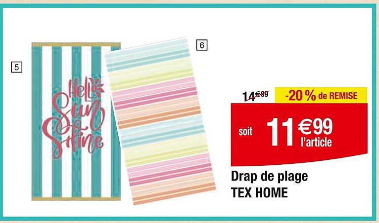 Drap de plage TEX HOME