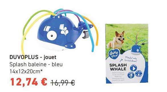 DUVOPLUS - jouet Splash baleine - bleu