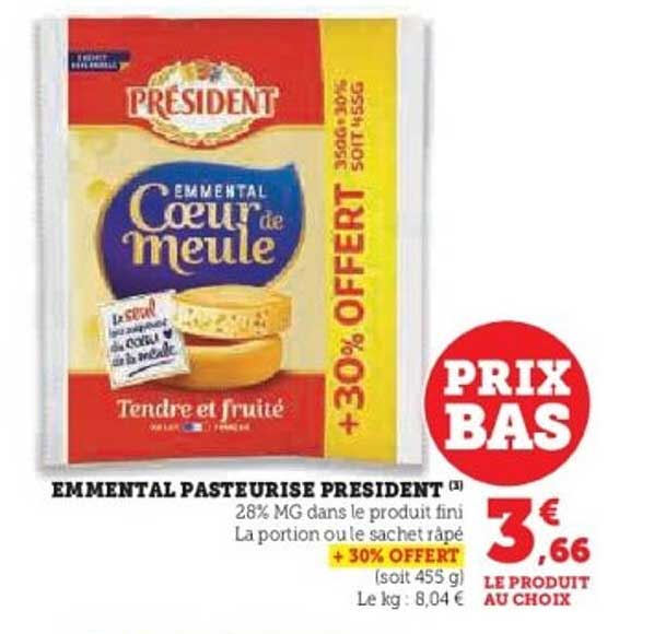 EMMENTAL PASTEURISE PRESIDENT