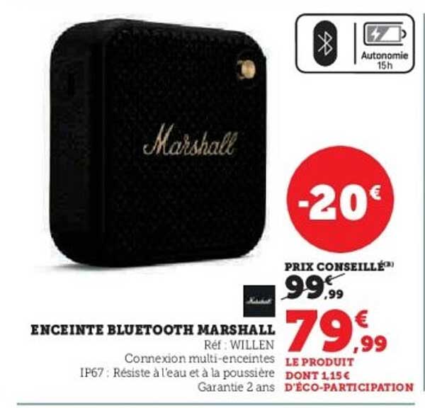 ENCEINTE BLUETOOTH MARSHALL