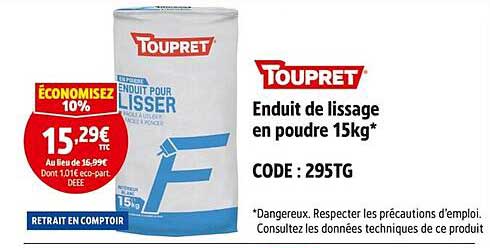 Enduit de lissage en poudre 15kg