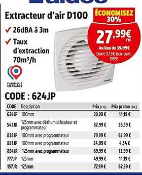 Extracteur d'air D100