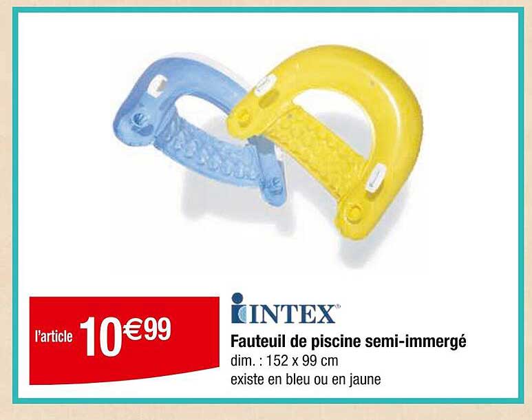 Fauteuil de piscine semi-immergé