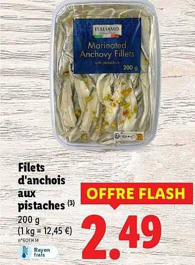 Filets d'anchois aux pistaches