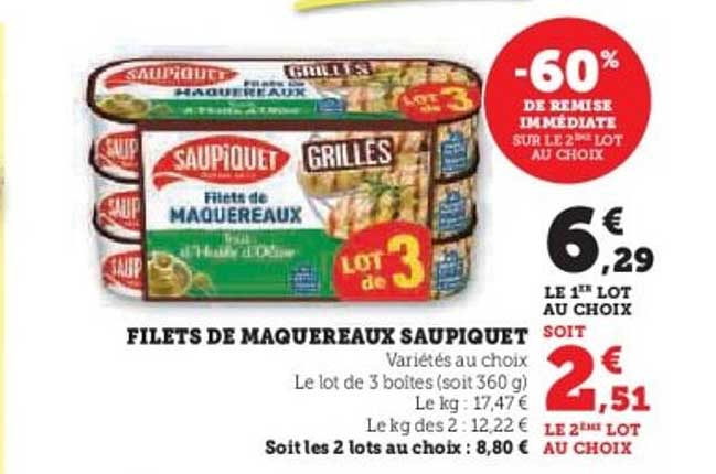 FILETS DE MAQUEREAUX SAUPIQUET