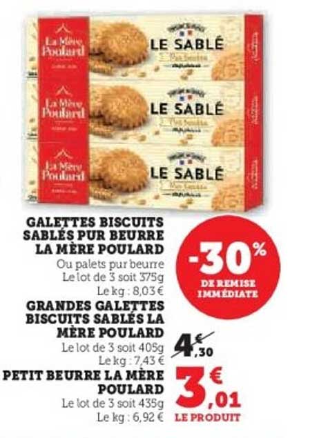 GALettes biscuits sablés pur beurre LA MÈRE POULARD