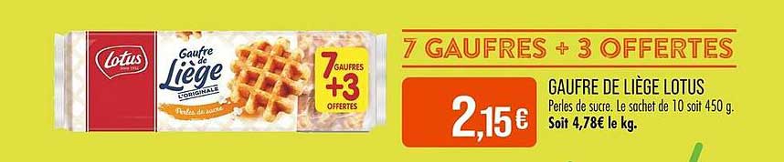 Gaufre de Liège Lotus - 7 gaufres + 3 offertes