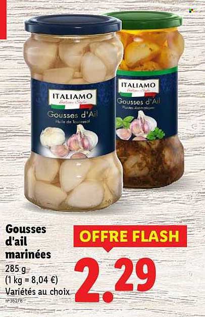Gousses d'ail marinées