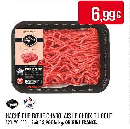 HACHÉ PUR BŒUF CHAROLAIS LE CHOIX DU GOÛT