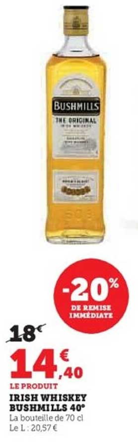 IRISH WHISKEY BUSHMILLS 40°