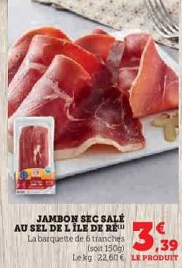 JAMBON SEC SALÉ AU SEL DE L'ÎLE DE RÉ