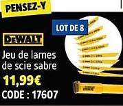Jeu de lames de scie sabre
