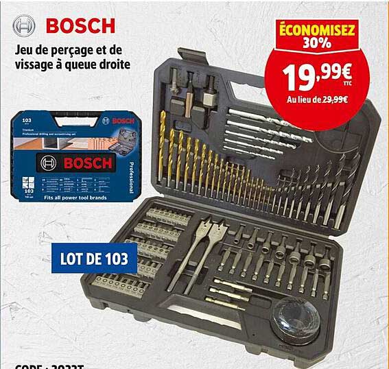 Jeu de perçage et de vissage à queue droite