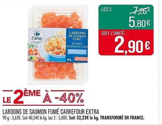 LARDONS DE SAUMON FUMÉ CARREFOUR EXTRA