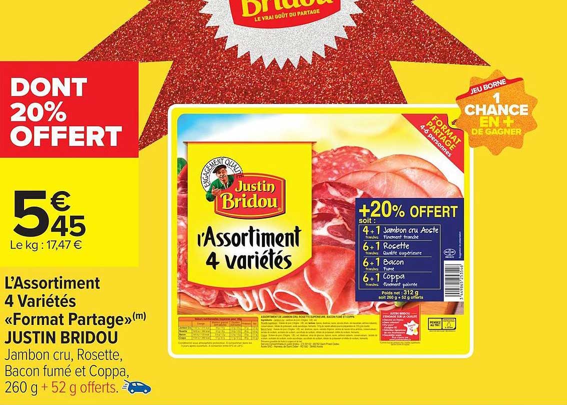 L'Assortiment 4 Variétés «Format Partage»(m) JUSTIN BRIDOU
