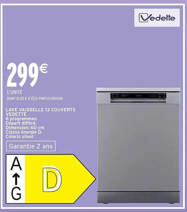 LAVE VAISSELLE 13 COUVERTS VEDETTE