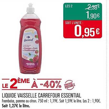 LIQUIDE VAISSELLE CARREFOUR ESSENTIAL