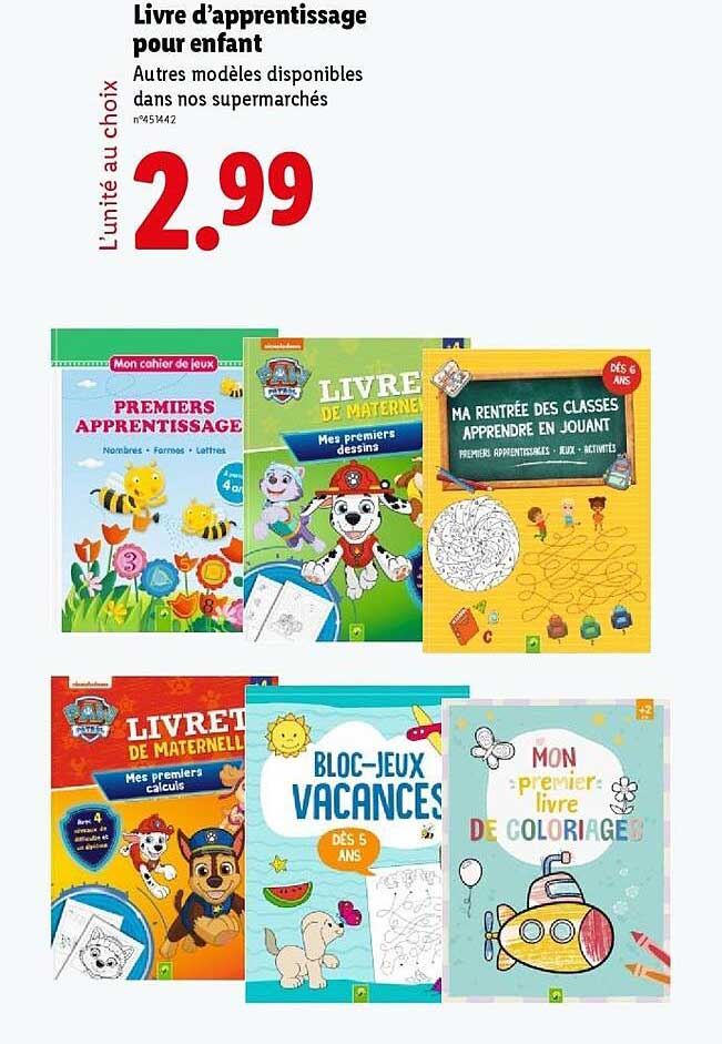 Livre d’apprentissage pour enfant