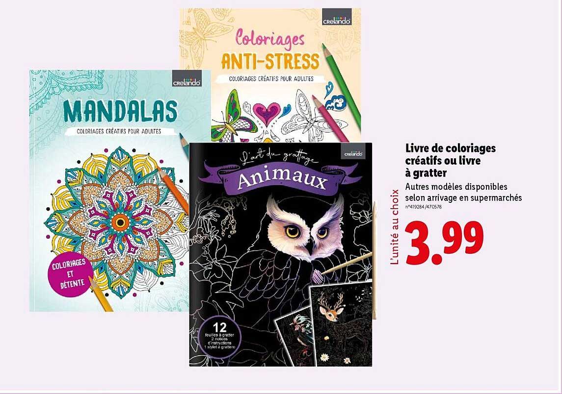 Livre de coloriages créatifs ou livre à gratter
