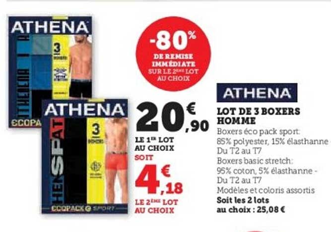 LOT DE 3 BOXERS HOMME