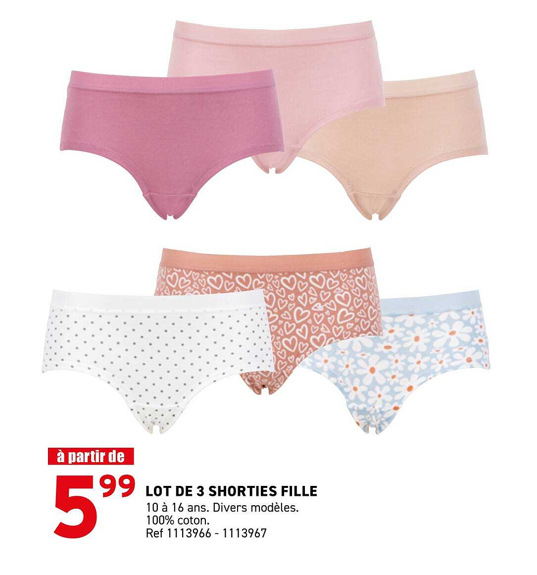 LOT DE 3 SHORTIES FILLE