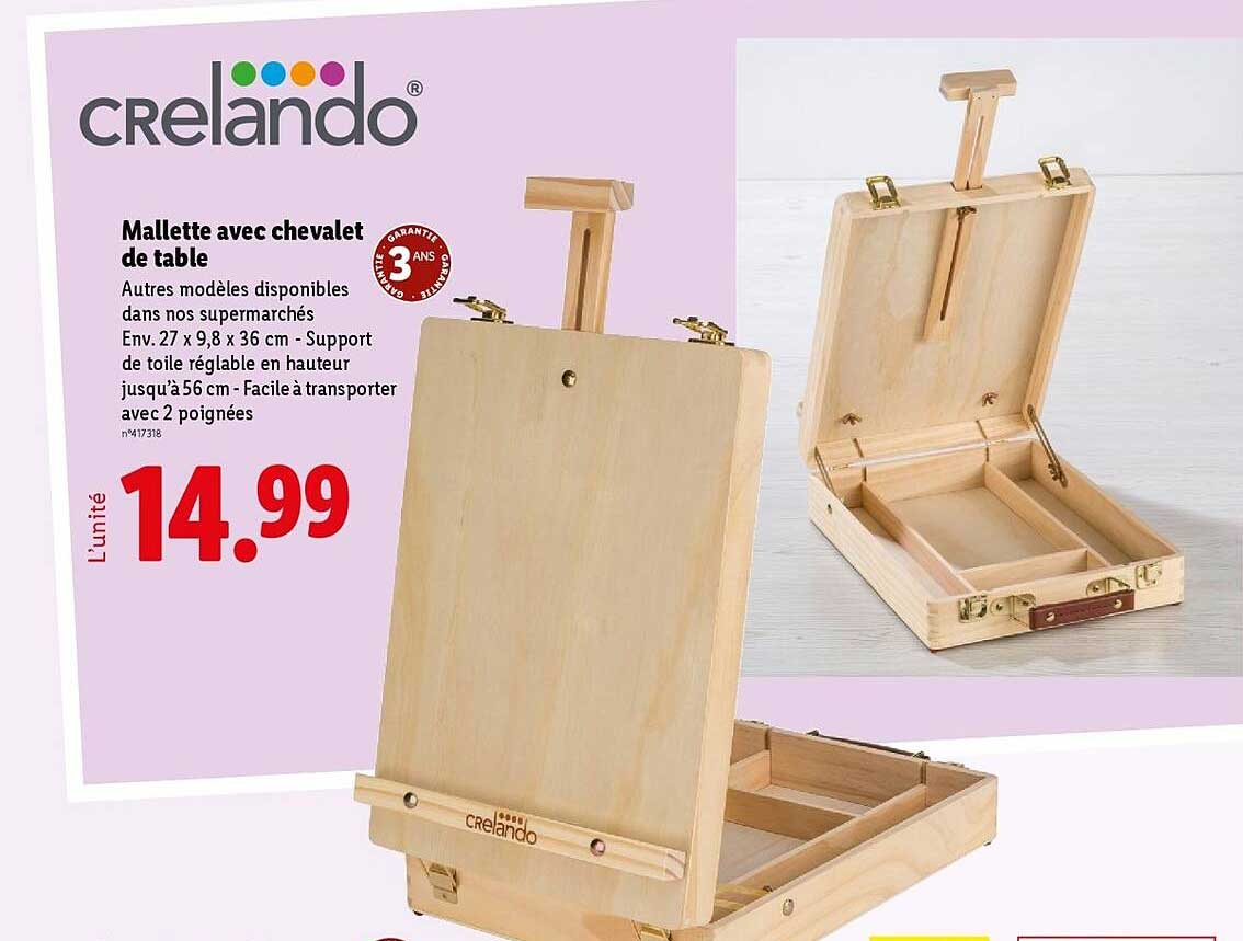 Mallette avec chevalet de table