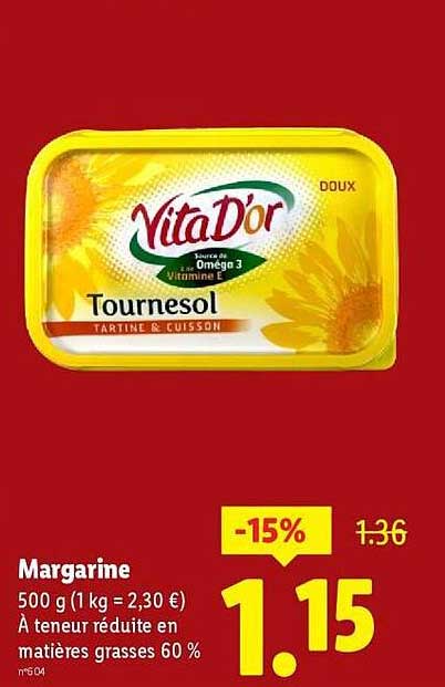Margarine Vita D'or Tournesol 500 g