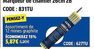 Marqueur de chantier 26cm 2B