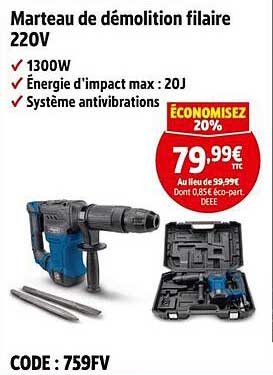 Marteau de démolition filaire 220V