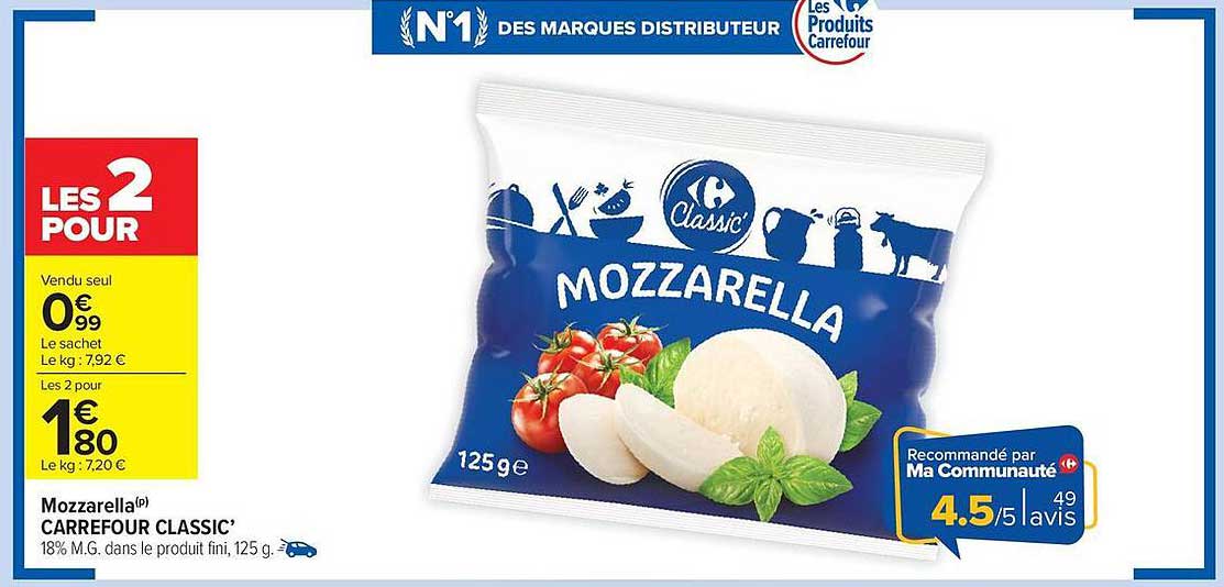 Mozzarella CARREFOUR CLASSIC’