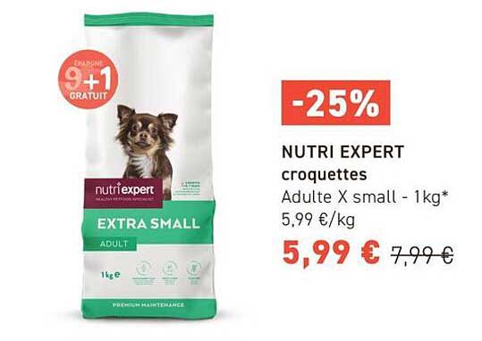 NUTRI EXPERT croquettes Adulte X small - 1kg*