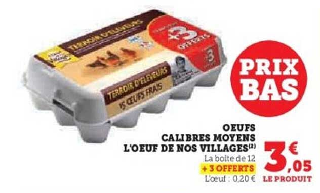 OEufs Calibres Moyens L'Œuf de Nos Villages