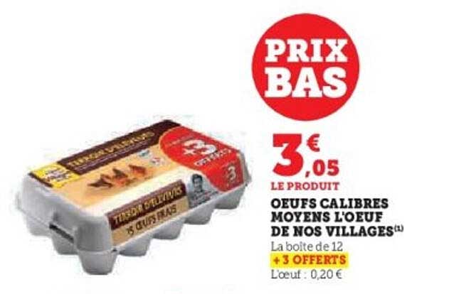 OEufs caliubres moyens l'oeuf de nos villages
