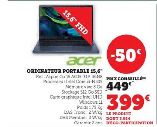 ORDINATEUR PORTABLE 15,6"
