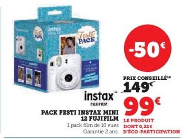 PACK FESTI INSTAX MINI 12 FUJIFILM