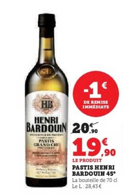 PASTIS HENRI BARDOUIN 45°