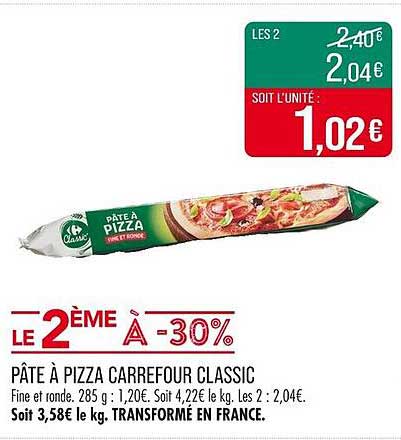 PÂTE À PIZZA CARREFOUR CLASSIC