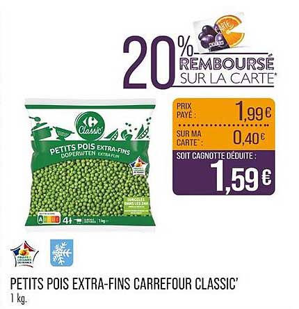 PETITS POIS EXTRA-FINS CARREFOUR CLASSIC’